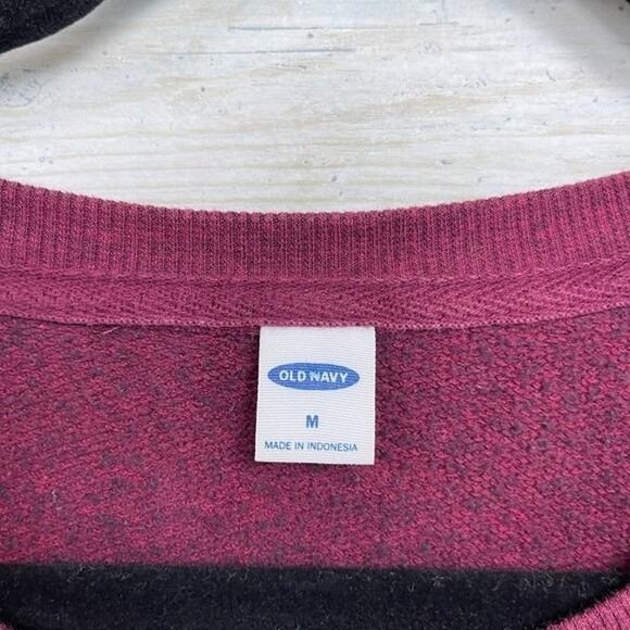 OLD NAVY Peace Sign Crewneck Sweatshirt Burgundy Womens Medium - Picture 4 of 5